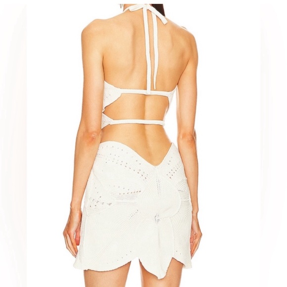 Cult Gaia White Halter Cutout Dress - Picture 2 of 4